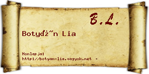 Botyán Lia névjegykártya